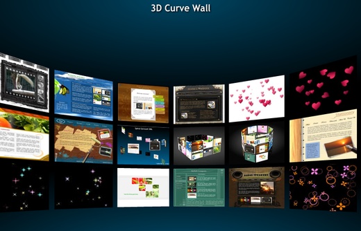 3D XML Flash Curve Wall