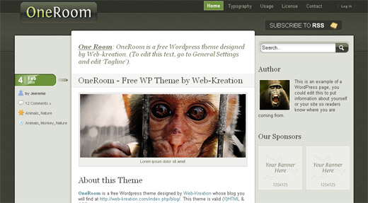 One Room - Free WordPress Theme