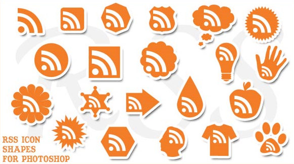 Photoshop Shapes RSS Icons