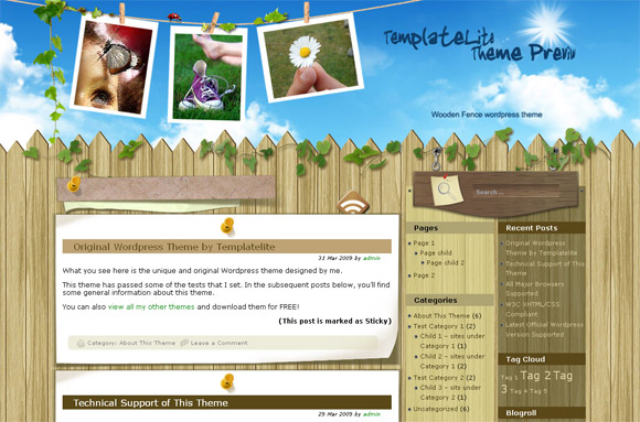 Wooden Fence - Free WordPress Theme