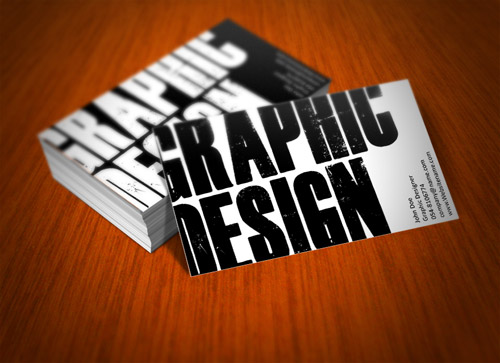grunge black and white business card