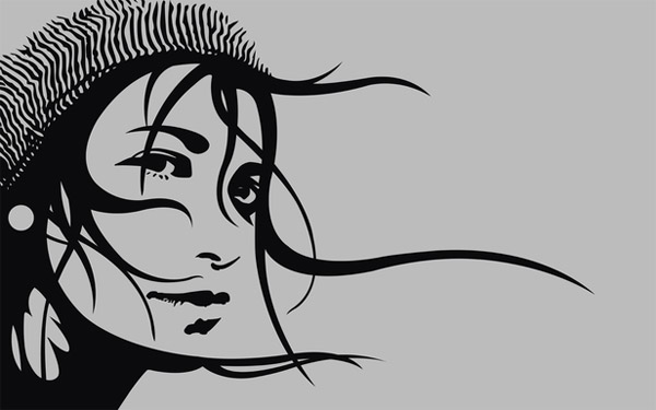 Vector Girl minimal wallpaper Vector Girl minimal wallpaper