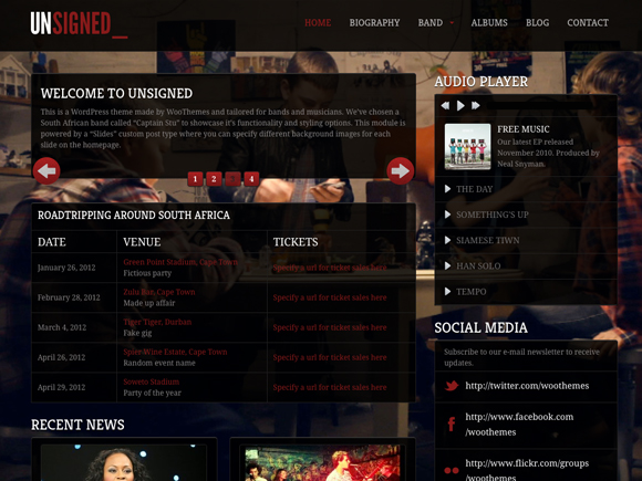 Unsigned Music WordPress Themes