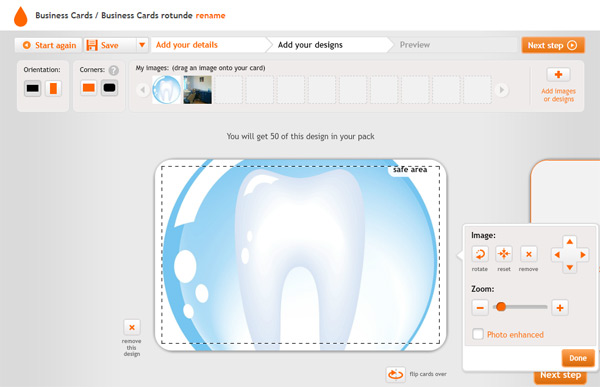 Backside design of the business card