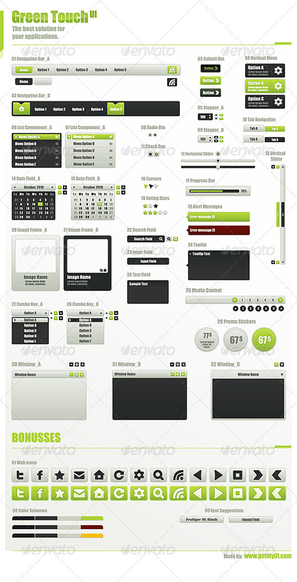 Green Touch Premium UI Pack