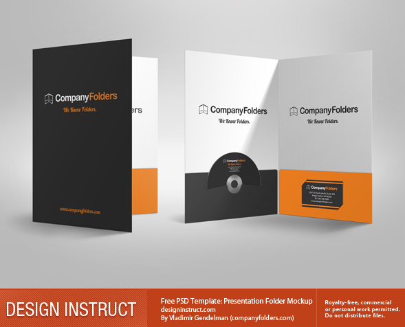 Download Free 3D Presentation Folder PSD Mockup