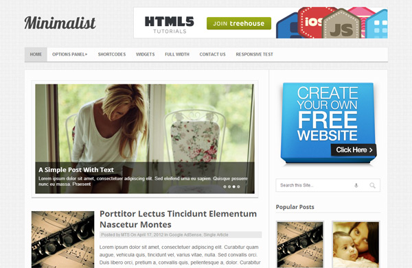 Minimalist WordPress Theme