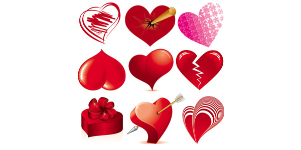 Valentine's Day Vector Hearts