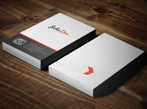 Gray red and white business card template