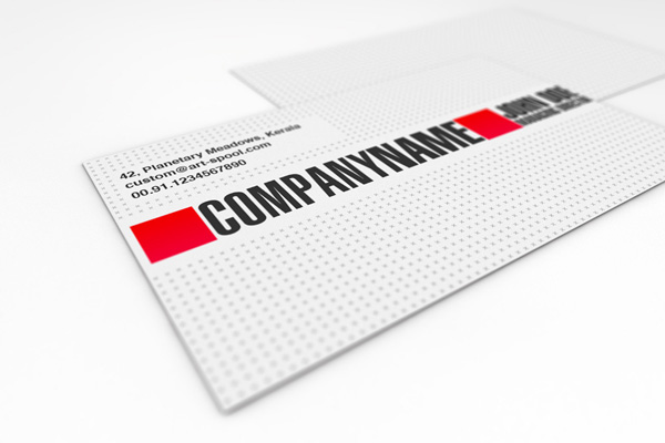 Minimal white and red business card template