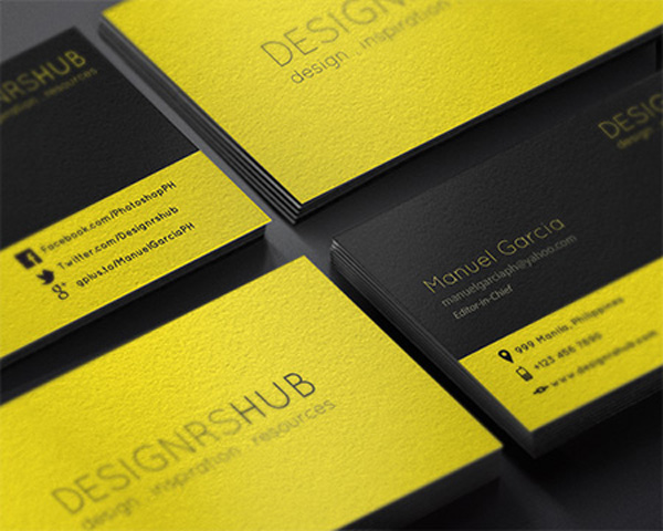 Black and yellow business card template