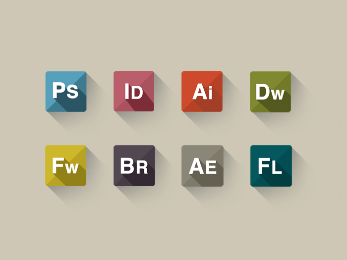 Adobe Long Shadow Icons