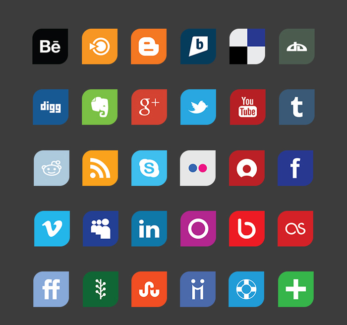 Leaf : Flat Social Media Icons