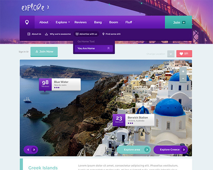 Funky & creative website PSD template
