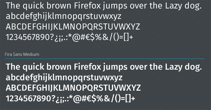 Firefox Typeface