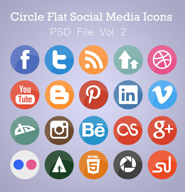 Free Flat Circle Social Media Icons