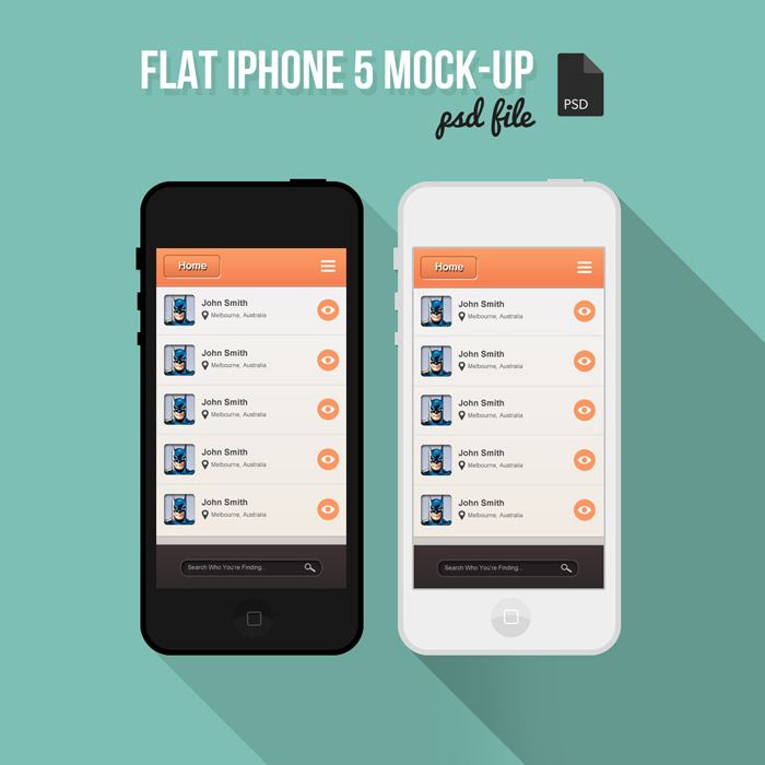 Flat iPhone 5 Mockup