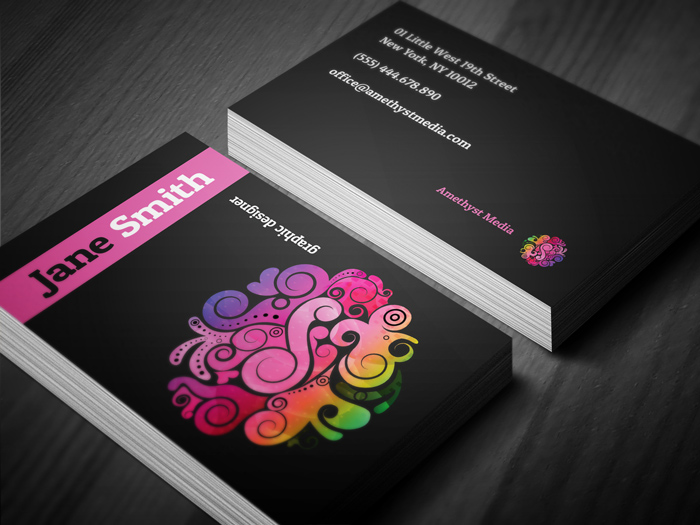 Amethyst Free Business Card Template