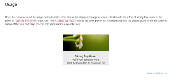 Sliding Pop Hover Plugin
