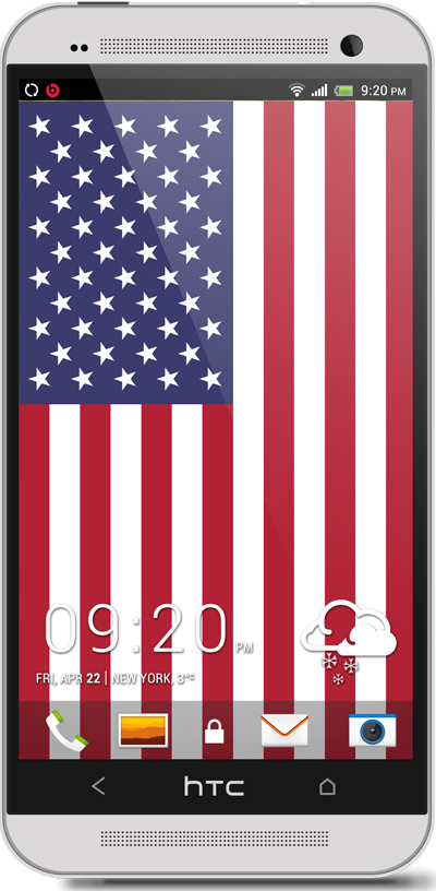 USA Flag HTC One Wallpaper