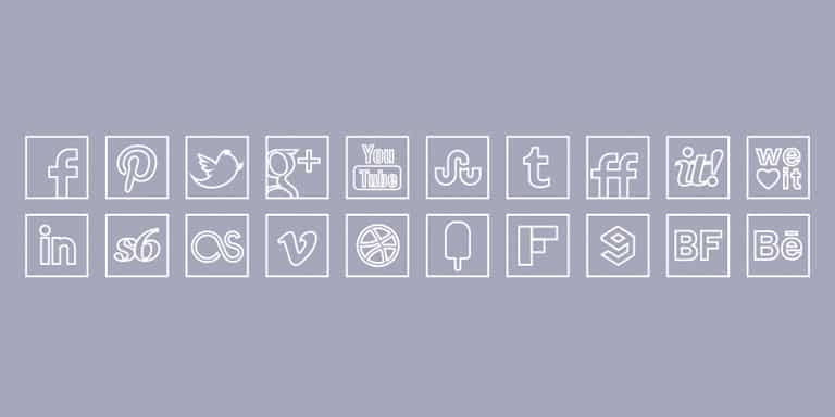 social_media_icons_white_line_icons_set