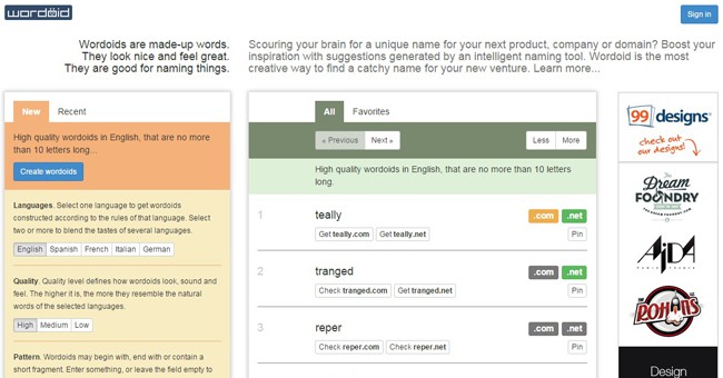 1. wordoid - domain name