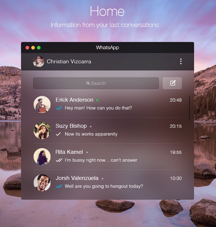 Featured Work: Whatsapp for OSX Yosemite by Christian Cabrera