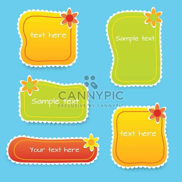 Vector set of colored floral frames