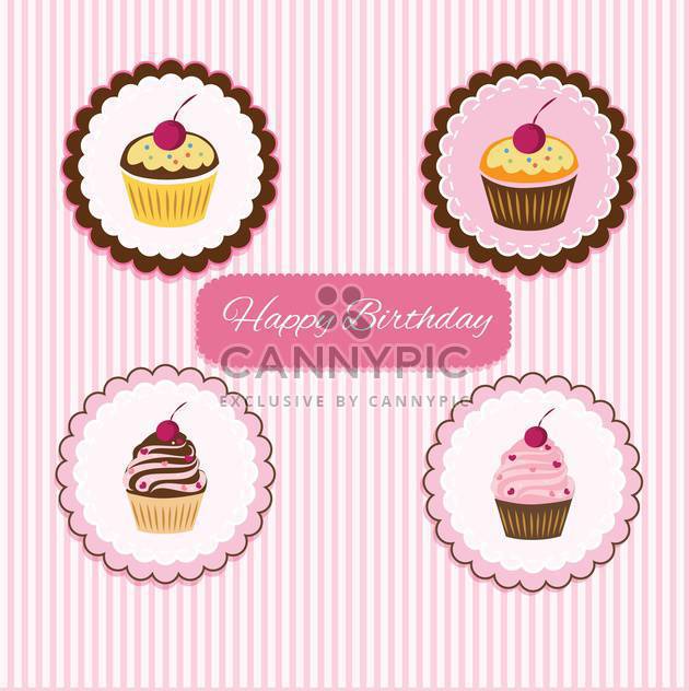 Happy Birthday cupcake card - http://www.CannyPic.com