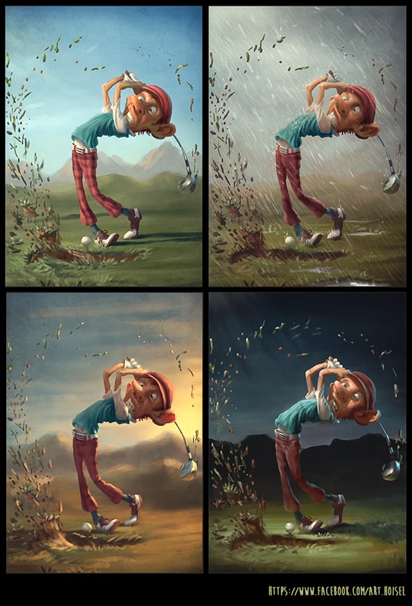 Man playing golf