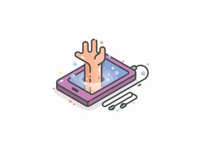 Smartphone and Hand logo