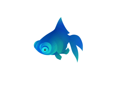 blue 3-D fish