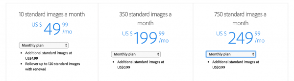 adobe stock pricing monthly