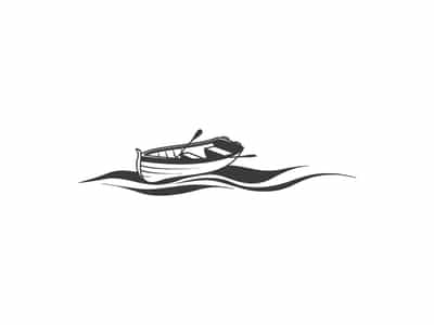 Rowboat on water logo