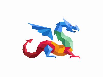 Rainbow colored dragon