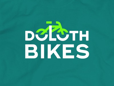 Blue and green bike logo