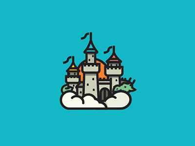 Castle with dragon logo
