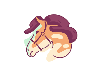 Watercolor designed horse