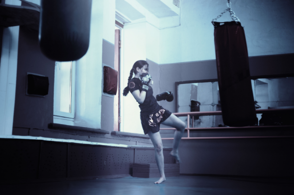 kickboxing, woman, training