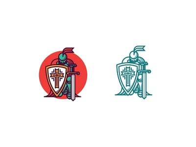 Kneeling knight logo