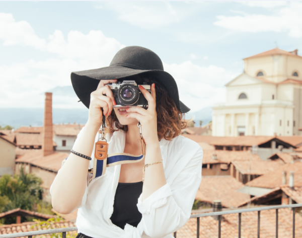 Lady photograph with hat