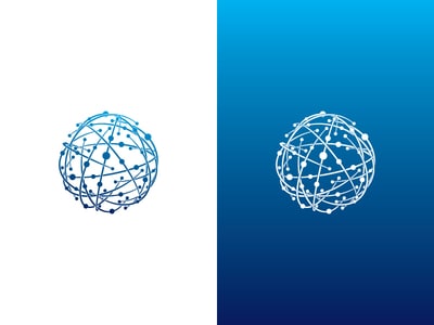 Planet shaped tech logo