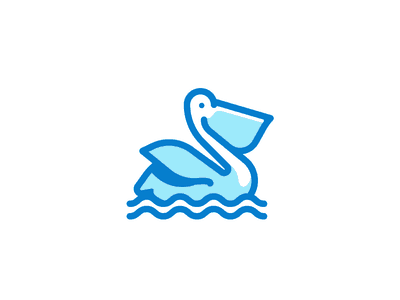 Pelican with waves design