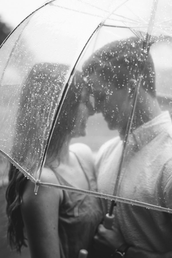kissing in the rain