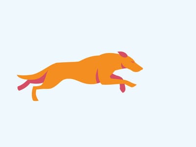 Leaping dog logo