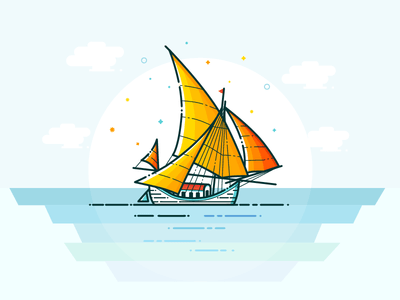 Orange sailboat logo