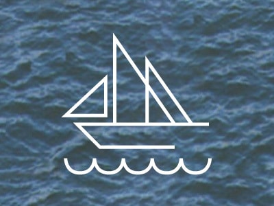 White lined sailboat