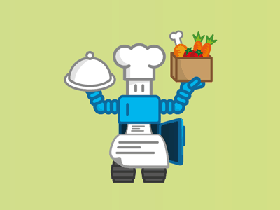 Blue robot logo