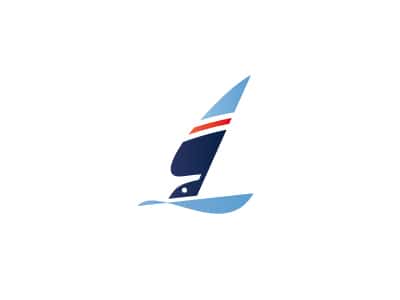 Racing sailboat logo
