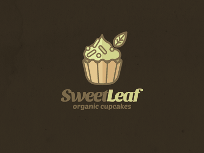 Cupcake with Leaf logo